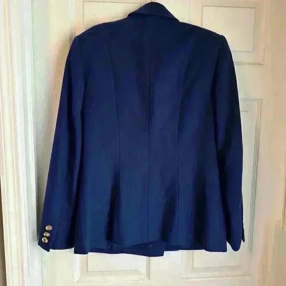 Vintage Carlisle Coat Womens Size 8 Wool Cashmere Cobalt Blue Lined Gold Button - Picture 3 of 7